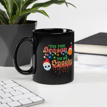 Load image into Gallery viewer, Tis the Season to be spooky Goth  Christmas Glossy Black Coffee Mug
