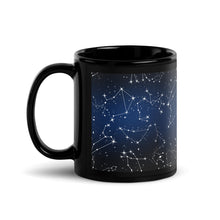 Load image into Gallery viewer, Galaxy Night Sky Black Glossy Coffee Mug
