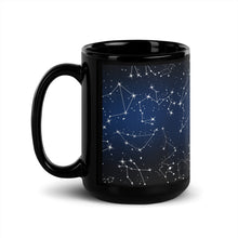Load image into Gallery viewer, Galaxy Night Sky Black Glossy Coffee Mug
