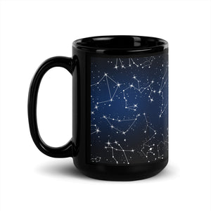 Galaxy Night Sky Black Glossy Coffee Mug