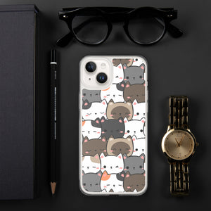 Cute Cats Closeup Clear Case for iPhone®