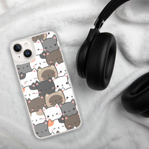 Cute Cats Closeup Clear Case for iPhone®