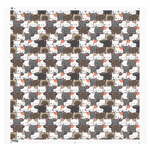Cute Cats Closeup Recycled polyester fabric