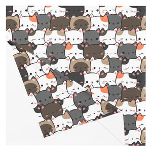 Cute Cats Closeup Recycled polyester fabric