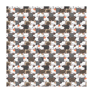 Cute Cats Closeup Recycled polyester fabric