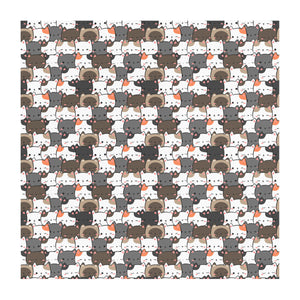 Cute Cats Closeup Recycled polyester fabric