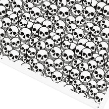 Load image into Gallery viewer, 🖤🌸 Covered in Skulls Recycled Polyester Fabric for Sewing: Unleash Your Creativity with Sustainable Style! 🌸🖤
