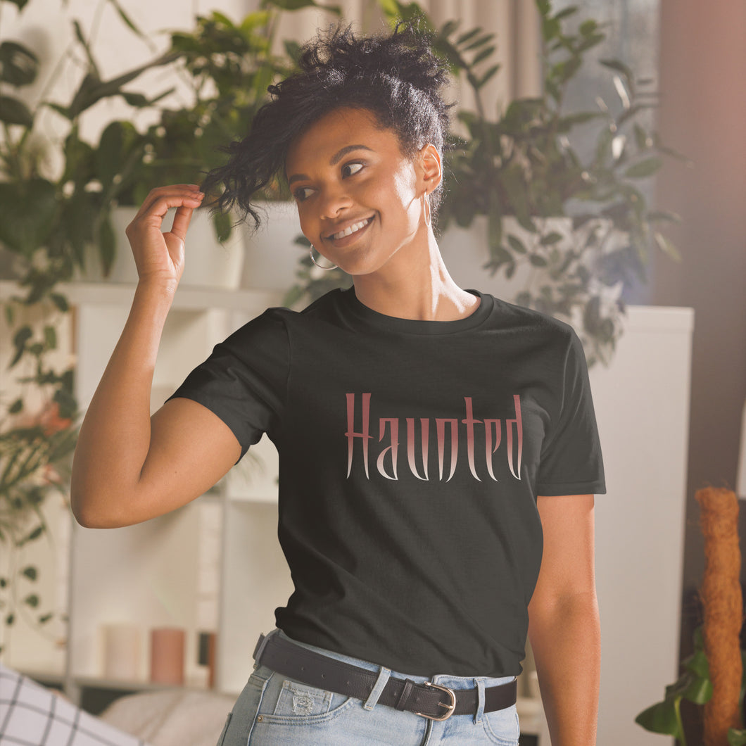 Haunted black t-shirt for ghost hunters or paranormal investigators
