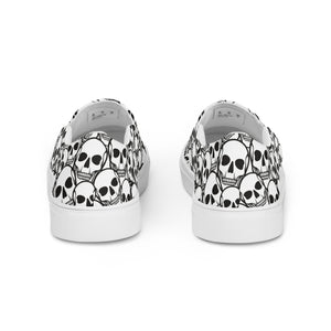 Covered in Skulls Women’s slip-on canvas shoes: Embrace Sinister Style and Comfort! 👻👟