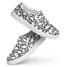 Load image into Gallery viewer, Covered in Skulls Women’s slip-on canvas shoes: Embrace Sinister Style and Comfort! 👻👟

