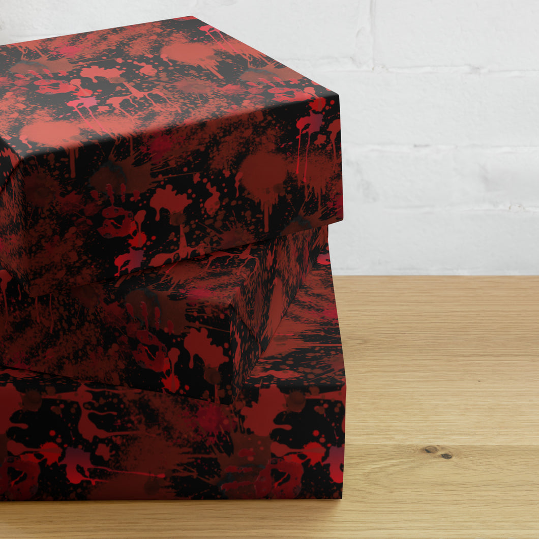 Black and Red Blood Splatter Wrapping paper sheets