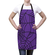 Load image into Gallery viewer, Halloween Purple with Spider Webs Apron For Arting or Cooking
