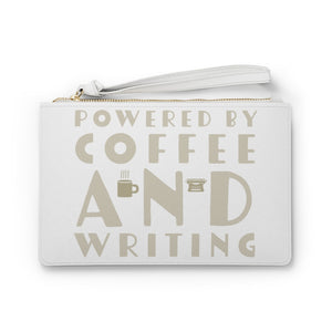 Powered by Coffee and Writing Clutch Bag Gift For Authors and Writers