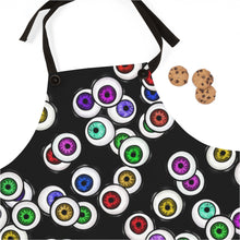 Load image into Gallery viewer, Black Apron with Eyeballs Everywhere For Cooking or Art
