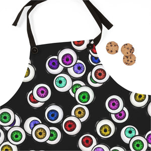 Black Apron with Eyeballs Everywhere For Cooking or Art