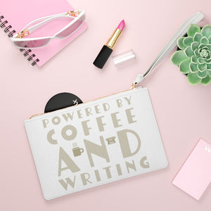 Powered by Coffee and Writing Clutch Bag Gift For Authors and Writers