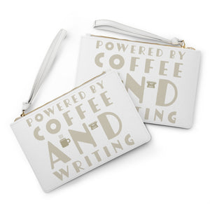 Powered by Coffee and Writing Clutch Bag Gift For Authors and Writers