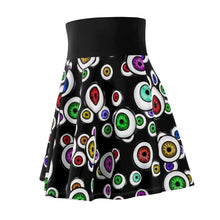 Load image into Gallery viewer, Goth Fashion Eyeballs Everywhere Women&#39;s Skater Skirt
