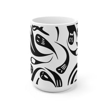 Load image into Gallery viewer, Spooky Black and white Halloween Ghost White Ceramic coffee Mug
