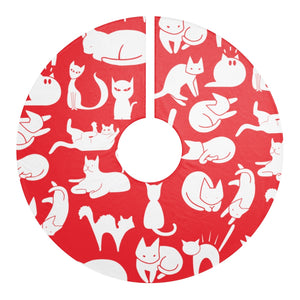 Cute Cats Playing Christmas Tree Skirts