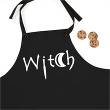 Load image into Gallery viewer, Black with the Word Witch in White Apron For Cooking or Art
