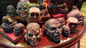 Another Assortment of zombie heads Halloween stock photo