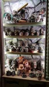 Assortment of zombie heads Halloween stock photo