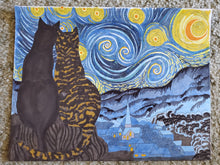 Load image into Gallery viewer, Starry Kitties Parody of Starry Night Printable Adult Coloring Page
