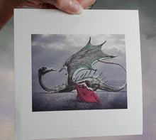 Load image into Gallery viewer, Dances With Dragons 6x6 signed Fantasy art print
