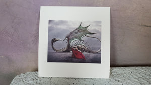 Dances With Dragons 6x6 signed Fantasy art print