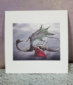 Dances With Dragons 6x6 signed Fantasy art print