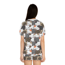 Load image into Gallery viewer, Cute Cats Closeup Women&#39;s Short Pajama Set (AOP)
