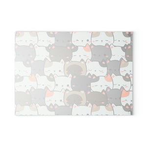 Cute Cats Closeup Glass Cutting Board: Infuse Your Kitchen with Feline Flair! 🐾🍽️