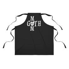 Load image into Gallery viewer, Black Apron with Goth mom in White Skull Apron
