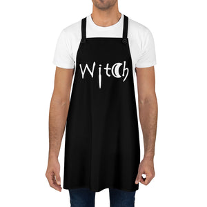 Black with the Word Witch in White Apron For Cooking or Art