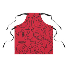 Load image into Gallery viewer, Red Skulls and Bones Apron For Cooking or Art
