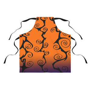 Halloween Orange and Black Swirls Cooking Apron