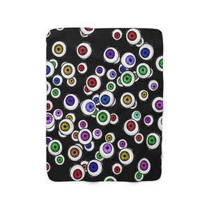 Eyeballs Everywhere Goth Home Decor Sherpa Fleece Blanket