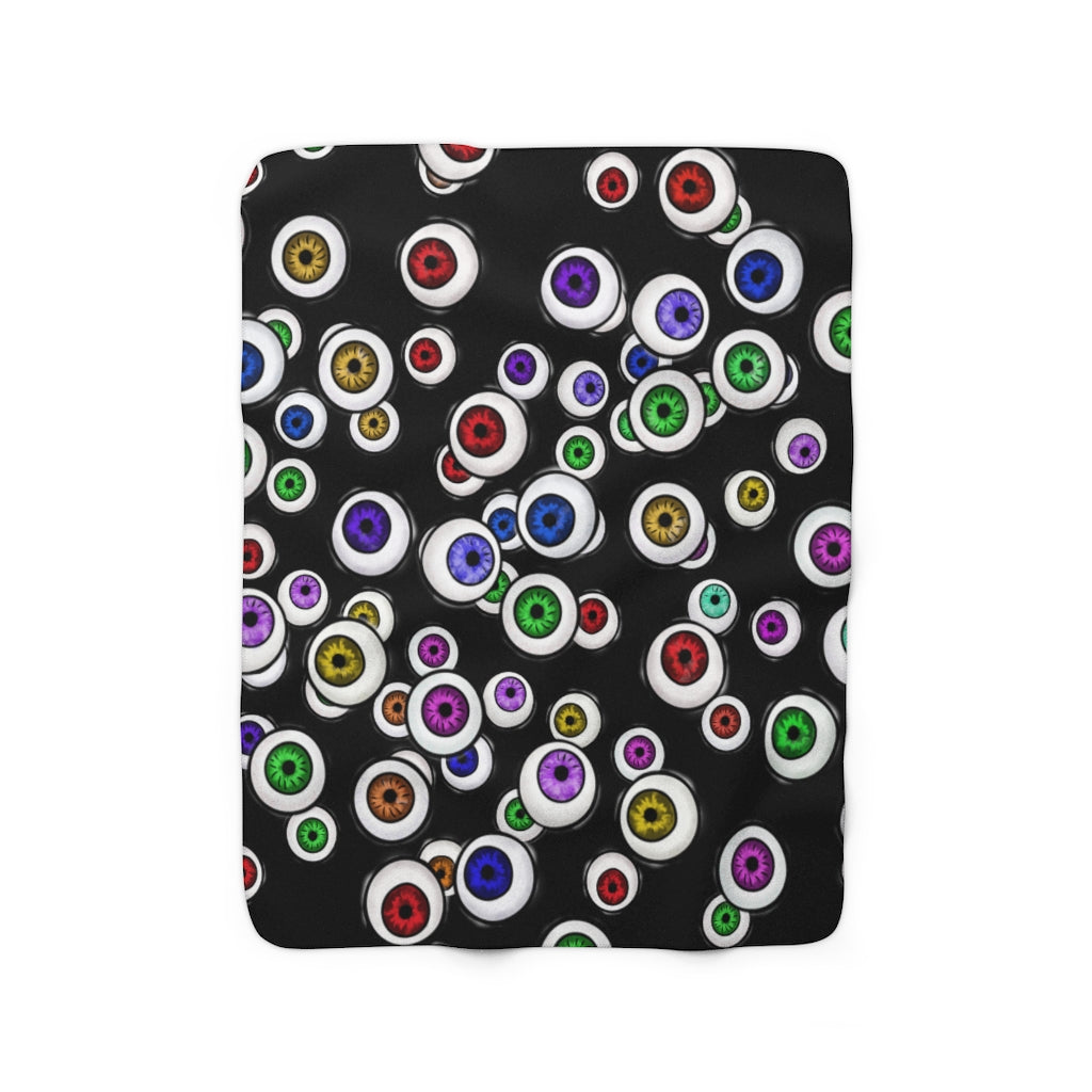 Eyeballs Everywhere Goth Home Decor Sherpa Fleece Blanket