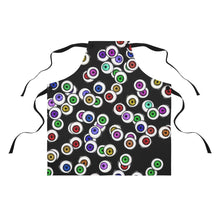 Load image into Gallery viewer, Black Apron with Eyeballs Everywhere For Cooking or Art
