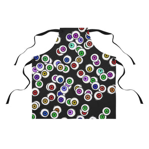 Black Apron with Eyeballs Everywhere For Cooking or Art