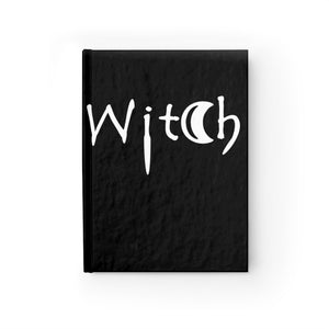 The word Witch in white on black Journal - Blank Size 5 x 7.25
