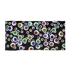Goth Home Decor Eyeballs Everywhere Halloween Beach Towel
