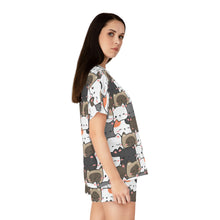 Load image into Gallery viewer, Cute Cats Closeup Women&#39;s Short Pajama Set (AOP)
