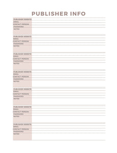 Submission Tracker Logbook For Writers: A journal for authors to Record and track their submissions to publishers