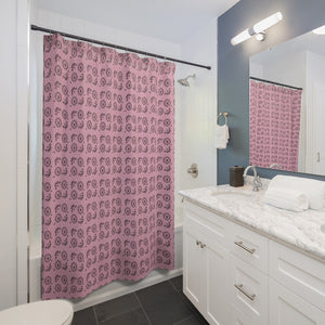Victorian Skulls and Spiders Pattern Pink and Black Shower Curtains