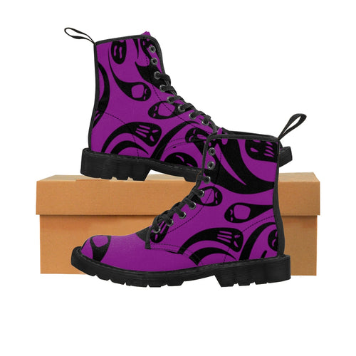 Purple and black Halloween Goth ghost shoes boots