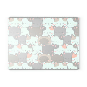 Cute Cats Closeup Glass Cutting Board: Infuse Your Kitchen with Feline Flair! 🐾🍽️