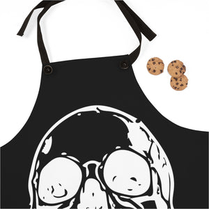 Black with white Skull Cooking or artist Apron