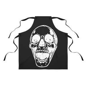 Black with white Skull Cooking or artist Apron